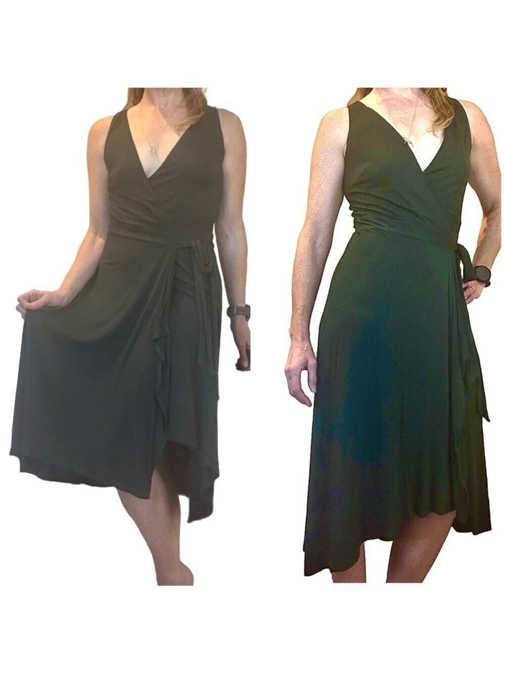 LOFT Jersey Material Wrap Midi Dress